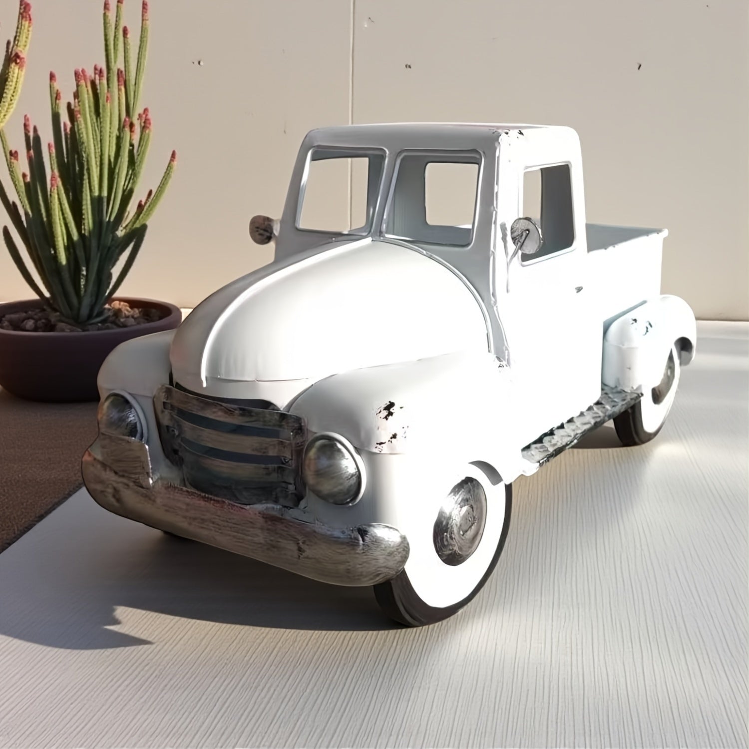 Tnessential White Truck Iron Art Ornament 3D Decor