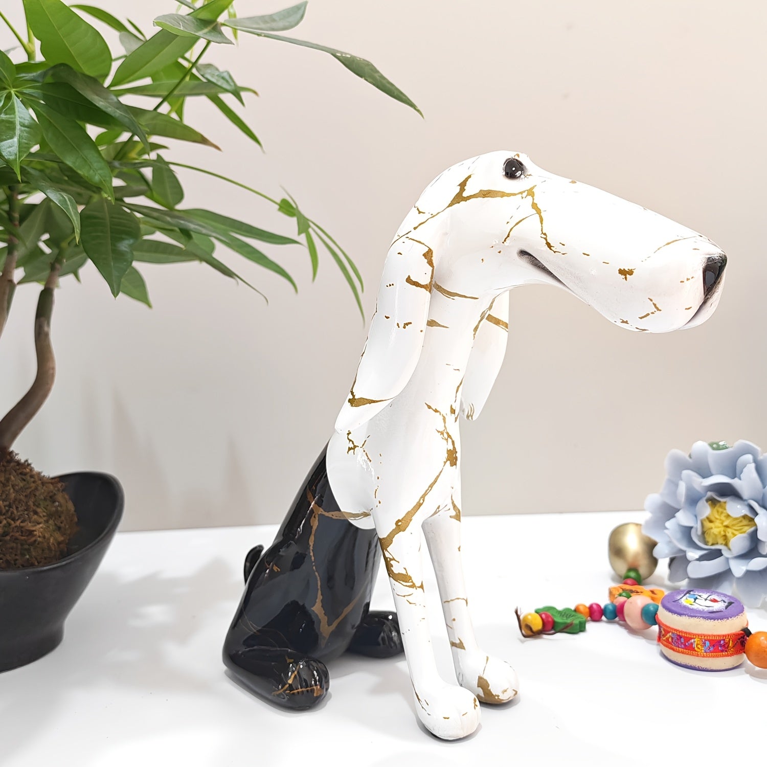 Tnessential Collectible Figurines 1pc Abstract Dachshund Sculpture 3D Decor