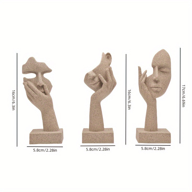 Tnessential Abstract Mask Figurine Set 3D Decor
