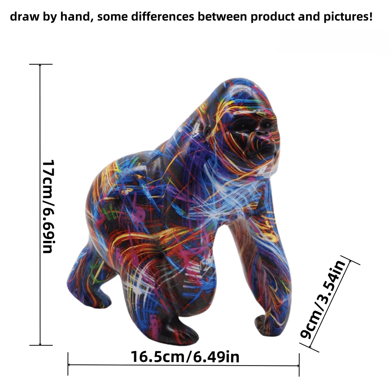 Tnessential Collectible Figurines Modern Creative Resin Gorilla Statue 3D Decor