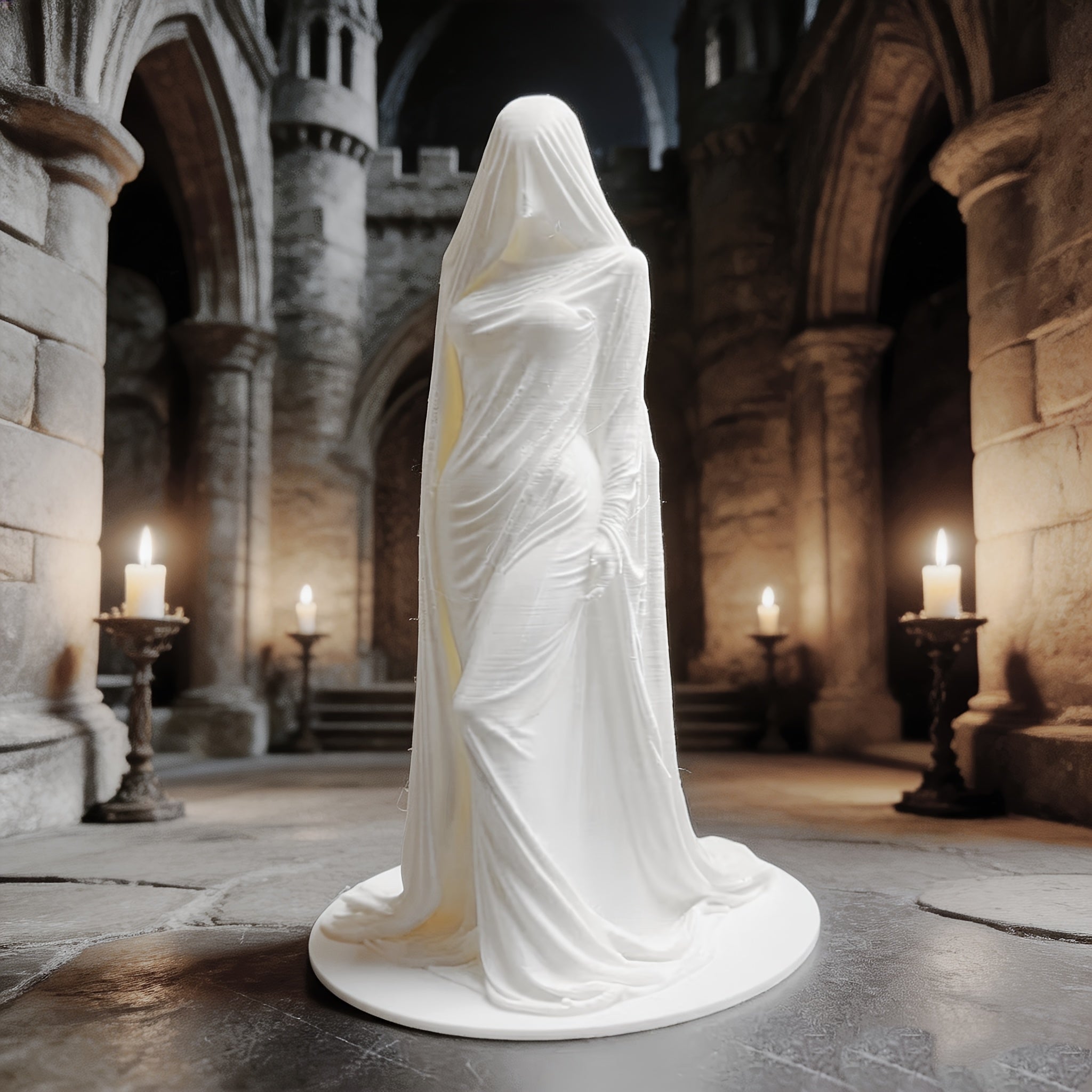 Tnessential Three-dimensional Masked Mysterious Lady Model Statue 3D Decor