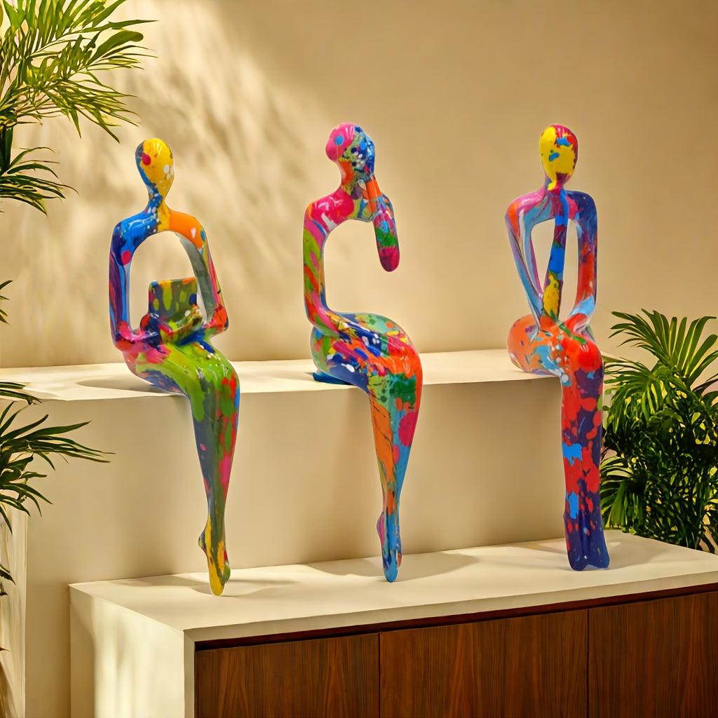 Tnessential Resin Three Kinds of Sitting Posture Combination Abstract 3D Decor