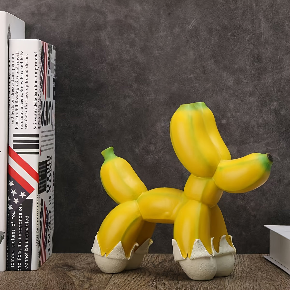 Tnessential Abstract Balloon Dog Banana Dog Animal Statue 3D Decor