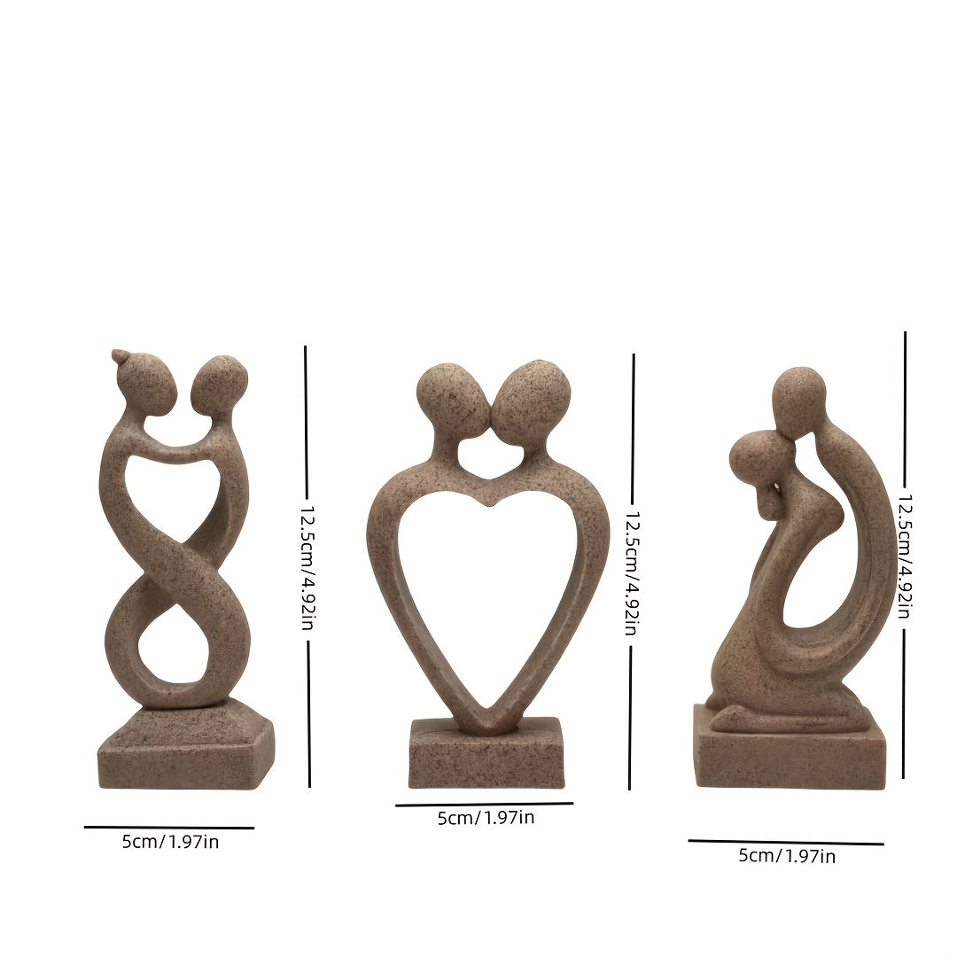 Tnessential Abstract Art Figure Decoration Sandstone Couple Kissing 3D Decor
