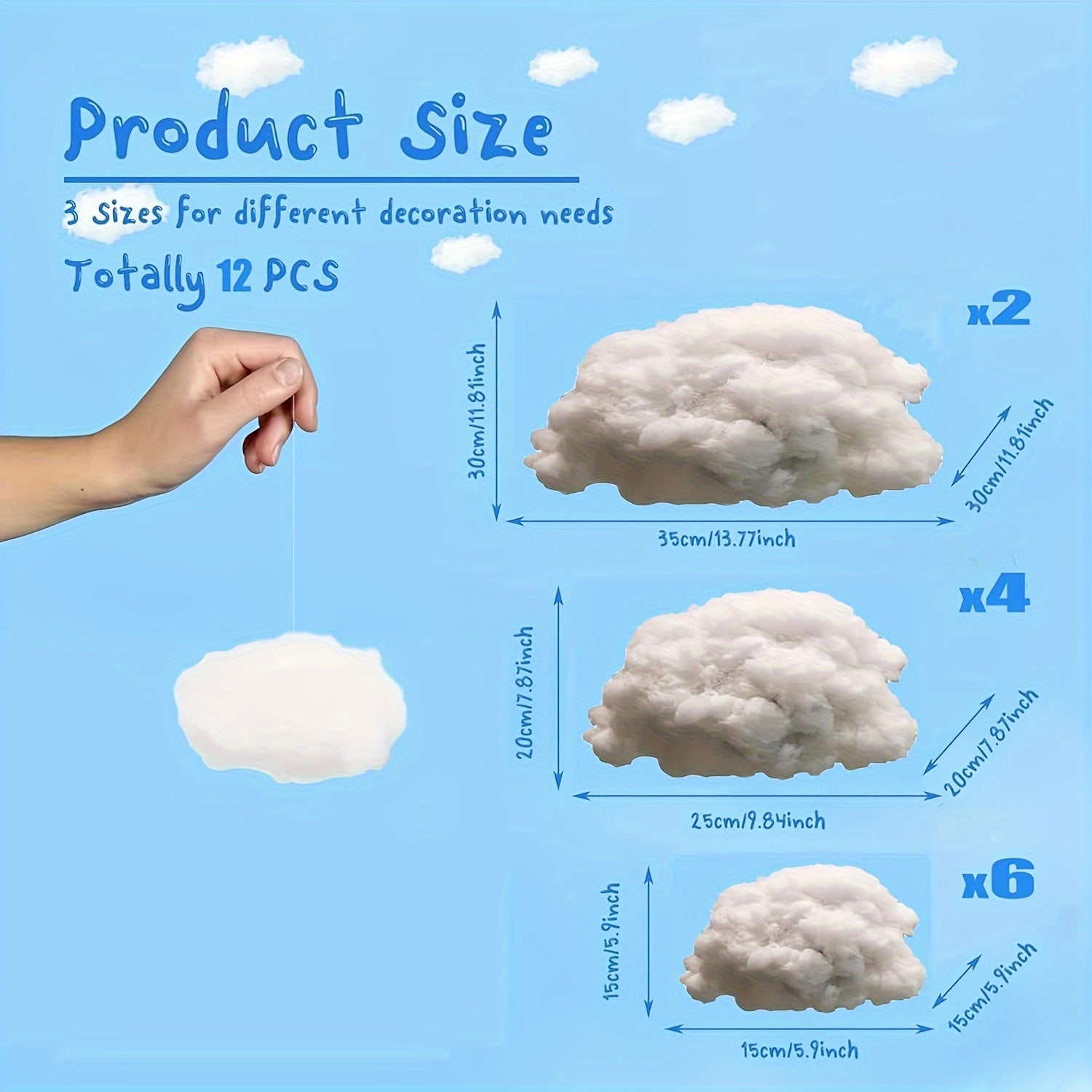 Tnessential Artificial Cloud Props 3D Decor