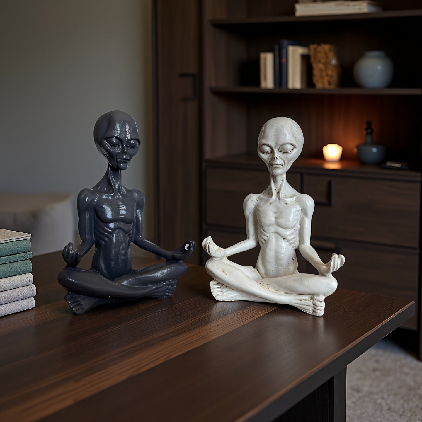 Tnessential New Devil Yoga Alien Resin Statue Halloween Ation for 3D Decor