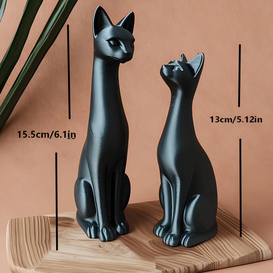 Tnessential Cat Statue Figurines 3D Decor