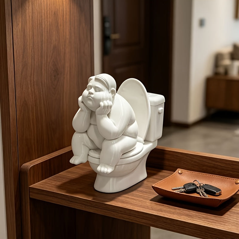 Tnessential Fun Toilet Thinker Figurine 3D Decor