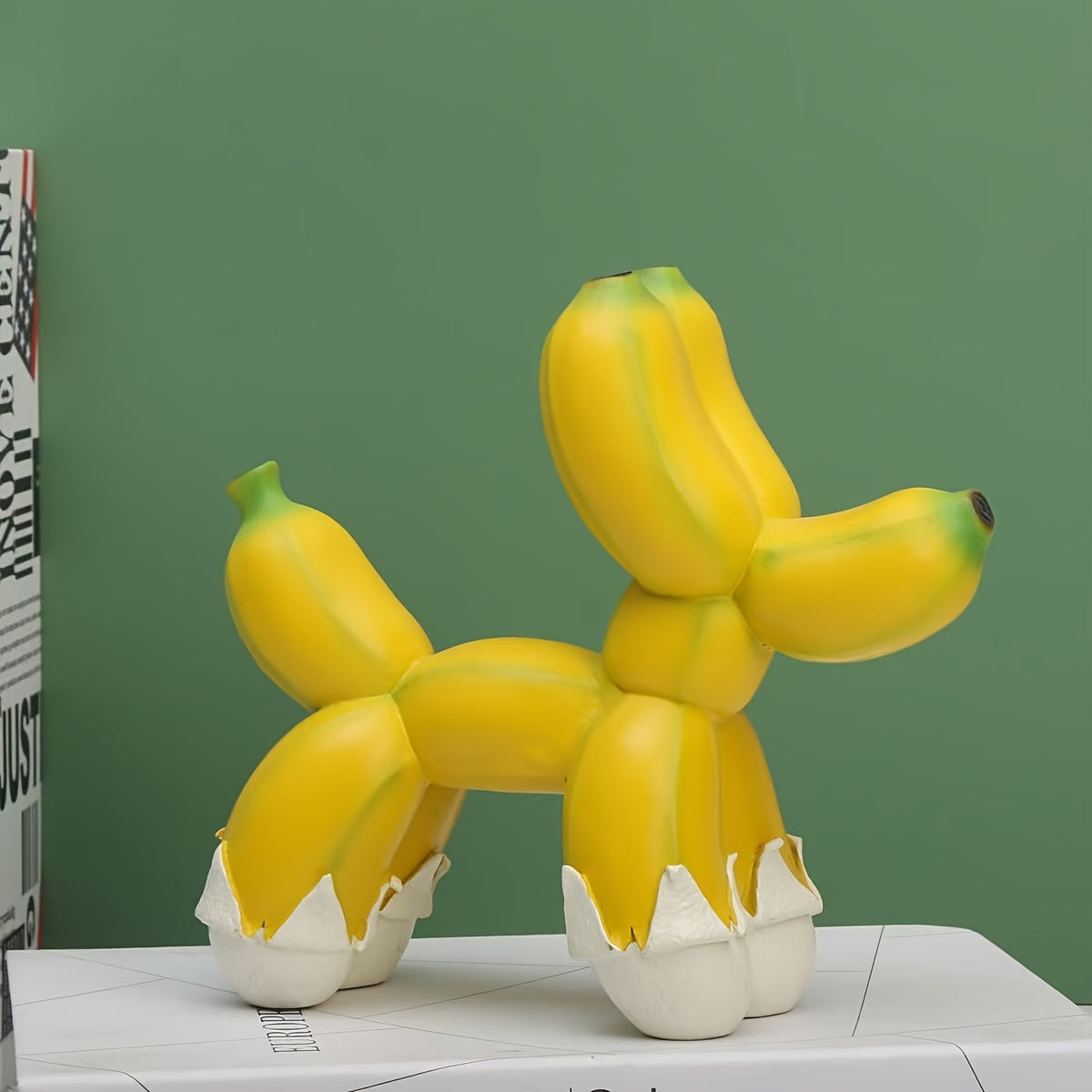 Tnessential Abstract Balloon Dog Banana Dog Animal Statue 3D Decor