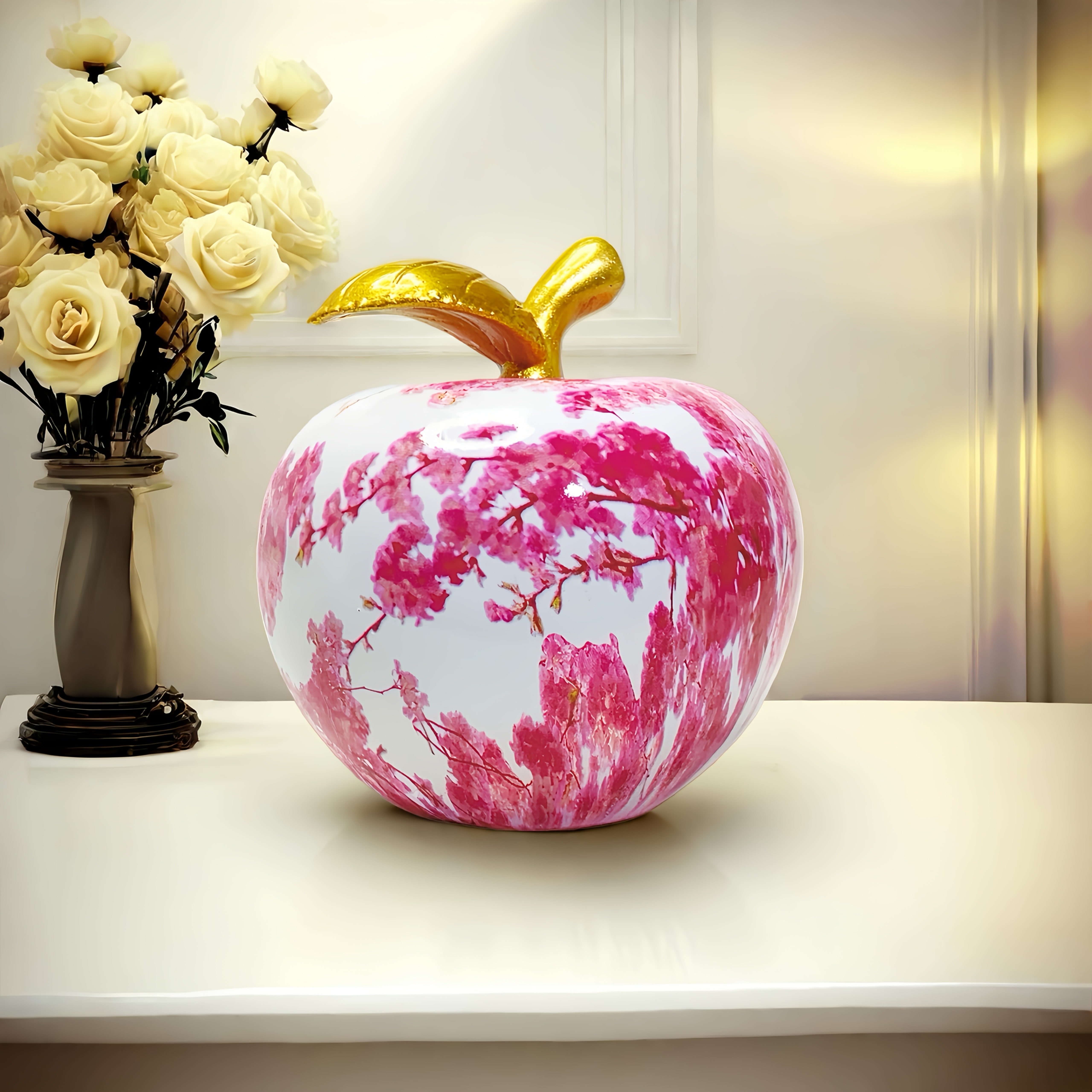 Tnessential Pink Cherry Blossom Apple Ornament 3D Decor
