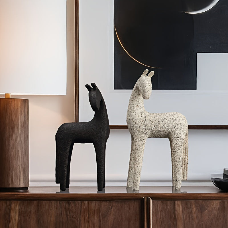 Tnessential Modern Resin Horse Figurine Sculpture Nordic Minimalist 3D Decor