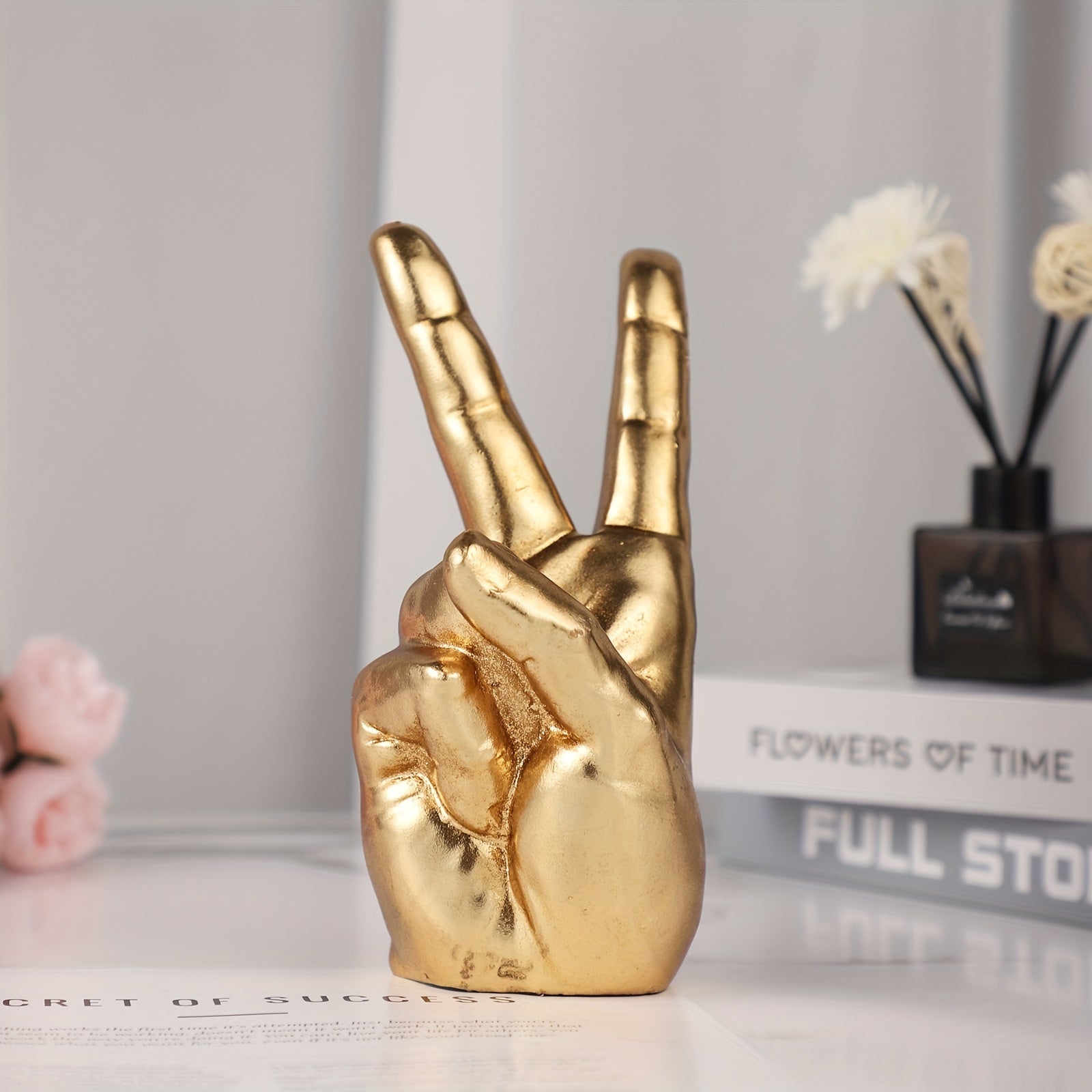 Tnessential Golden Abstract Hand Statue 3D Decor