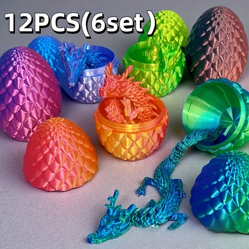 Tnessential Collectible Figurines 12pcs 3D Dragon & Egg Plastic 3D Decor