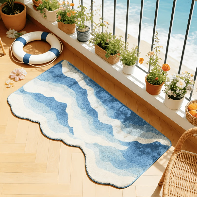 LIGHT BLUE IRREGULAR RUG view 7