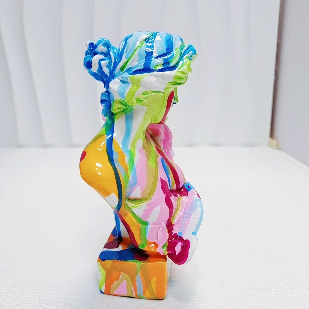 Tnessential 1pc Vibrant Graffiti Muse Statue 3D Decor