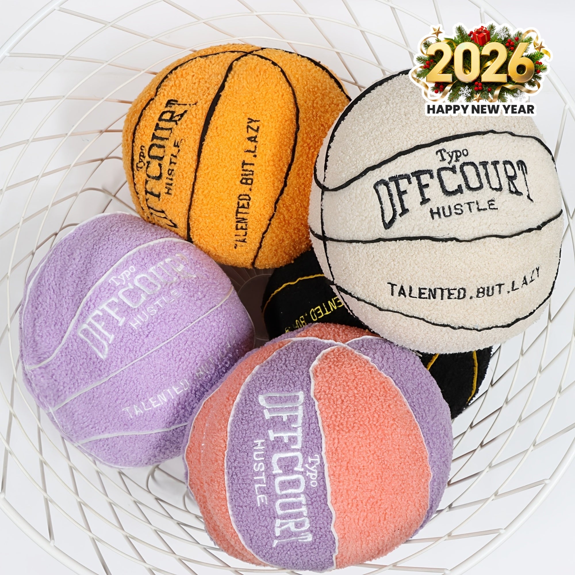 Tnessential Offcourt Basketball Toys Soft Basketball Stuffed 3D Decor