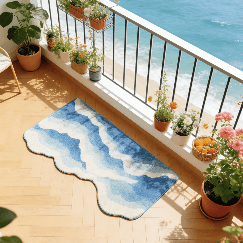 LIGHT BLUE IRREGULAR RUG view 3