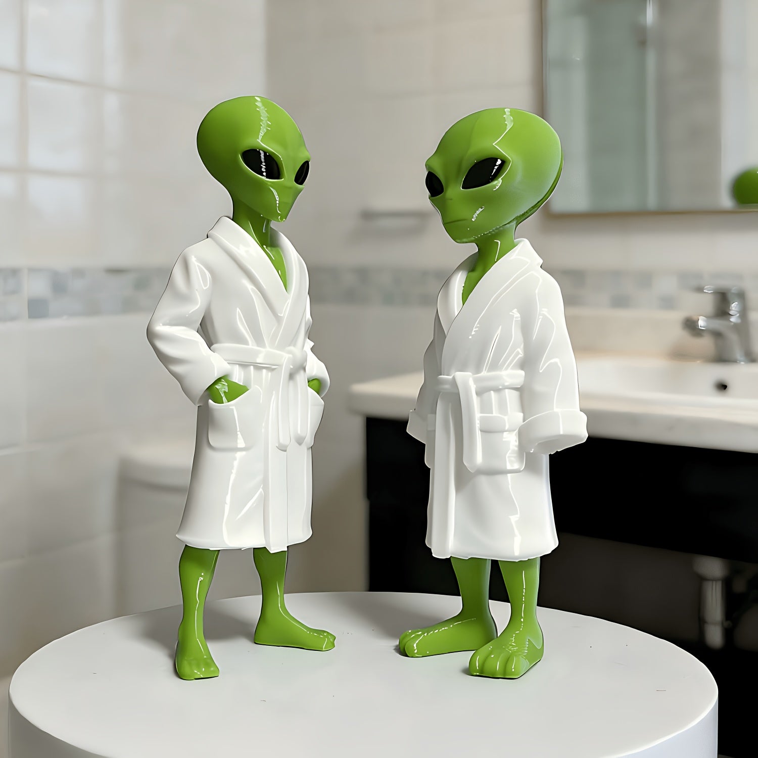 Tnessential Alien Decor Ornament Wearing Robe 3D Decor