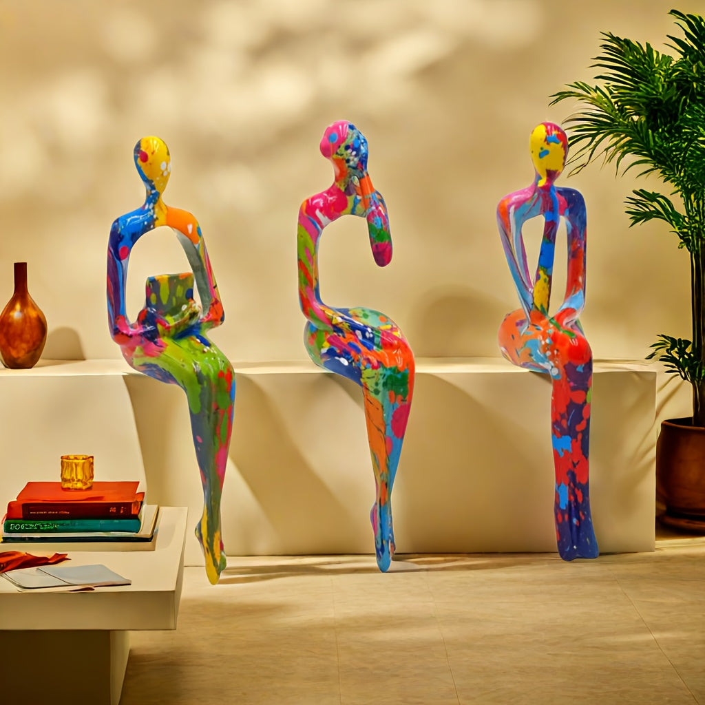 Tnessential Resin Three Kinds of Sitting Posture Combination Abstract 3D Decor