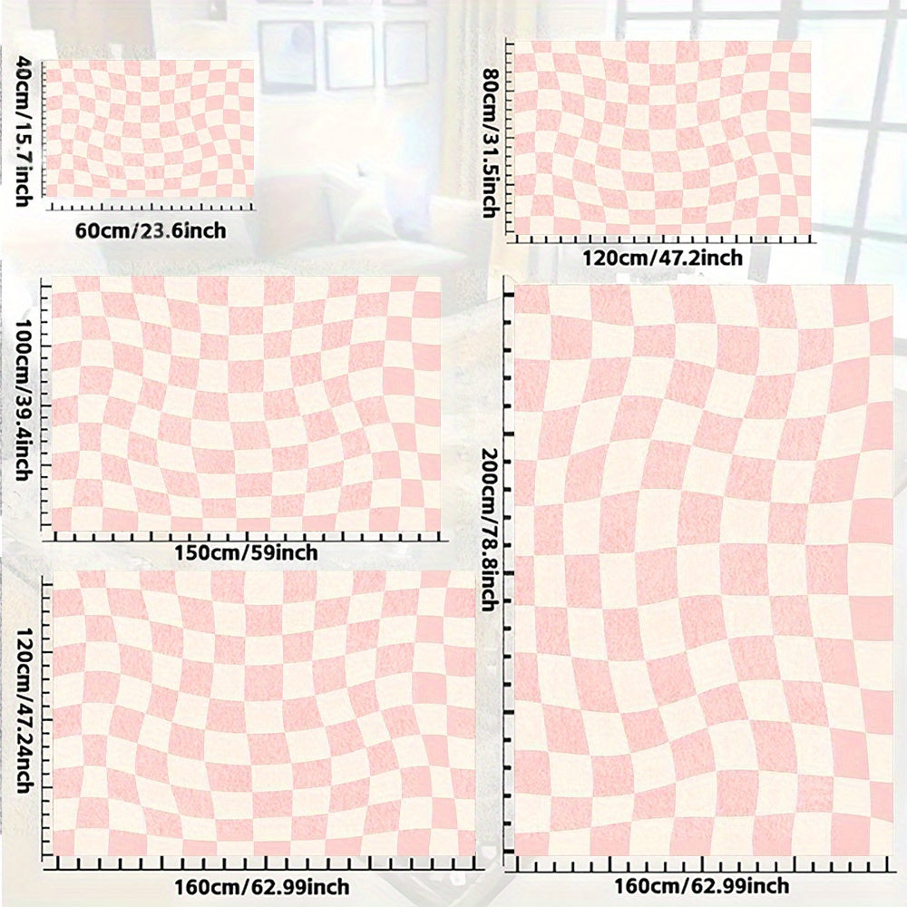 PINK CHECKERED 3 RUG view 3