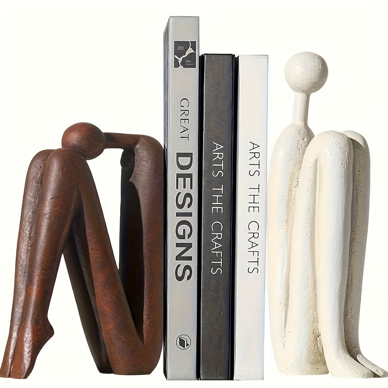 Tnessential Set Modern Resin Bookshelf Figurines 3D Decor