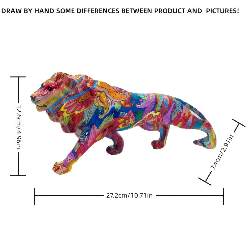 Tnessential Creative High-end Graffiti Lion Resin Sculpture 3D Decor