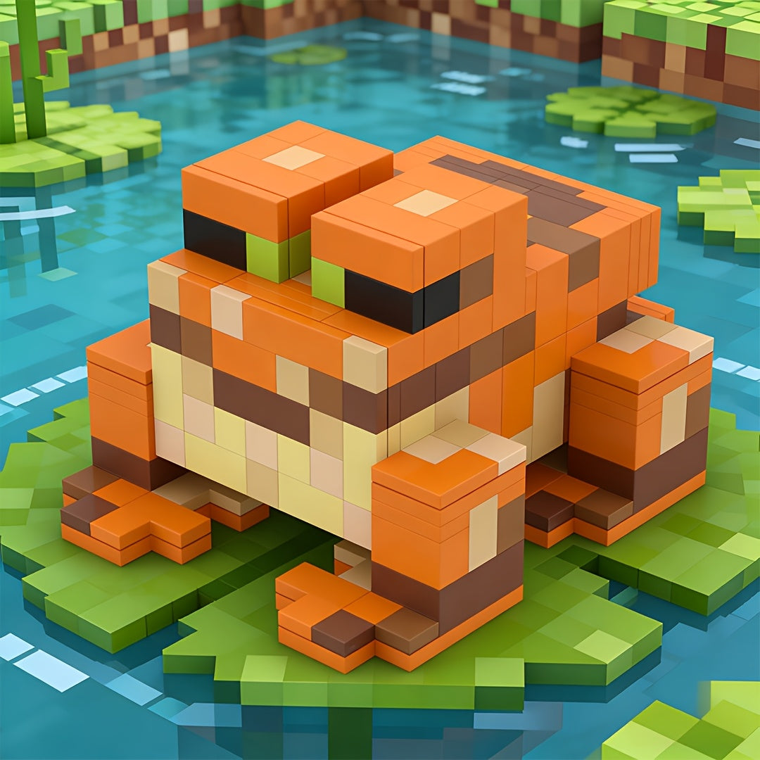 Tnessential Pixel Poseable Frog Building Set 3D Decor