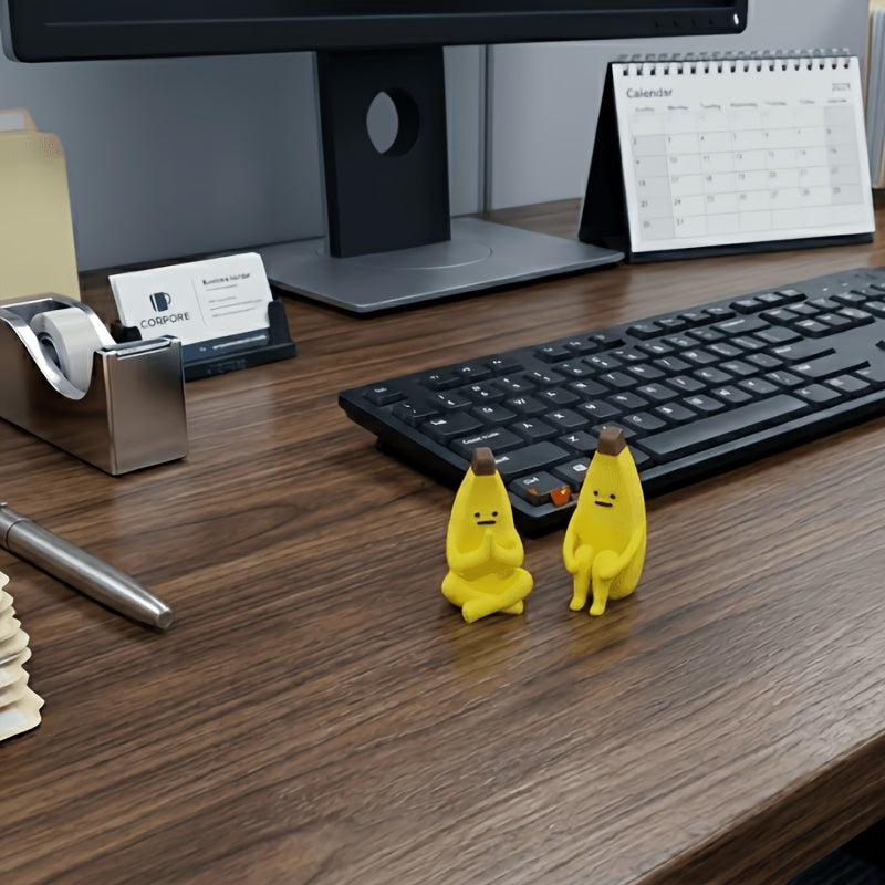 Tnessential Two Banana Statues with Different Designs 3D Decor