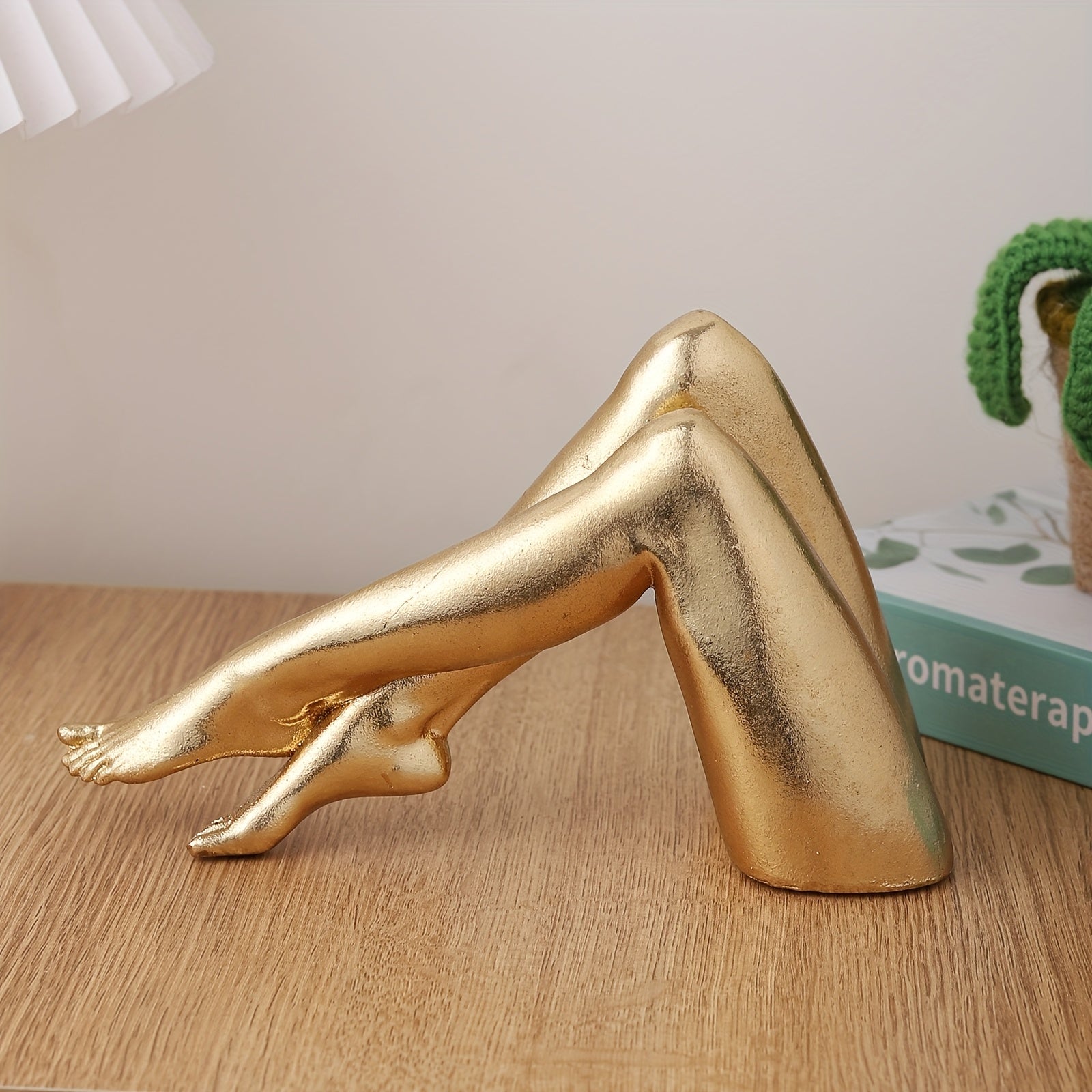 Tnessential Golden Leg Sculpture Statue 3D Decor