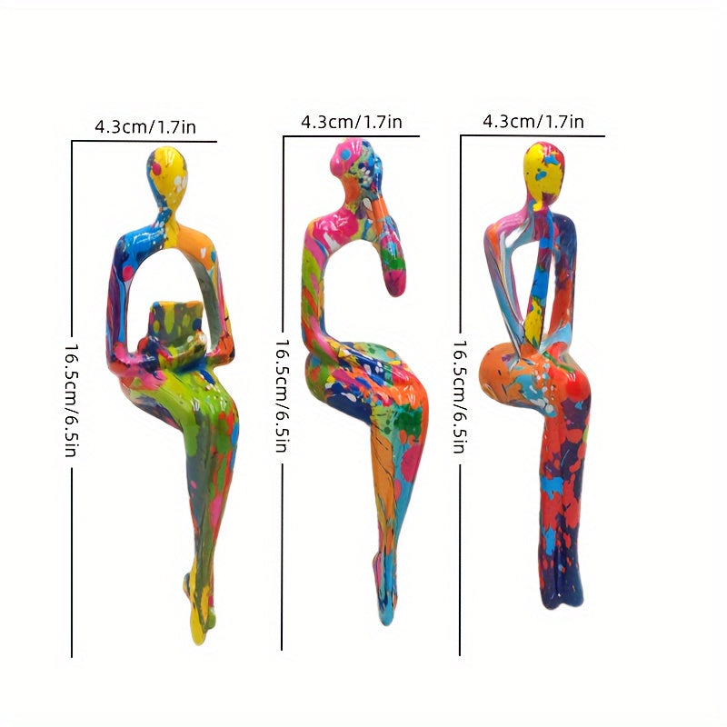Tnessential Resin Three Kinds of Sitting Posture Combination Abstract 3D Decor