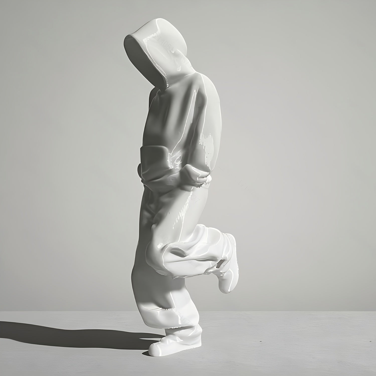 Tnessential Black and White Faceless Thinker Model Collectible Figurine 3D Decor