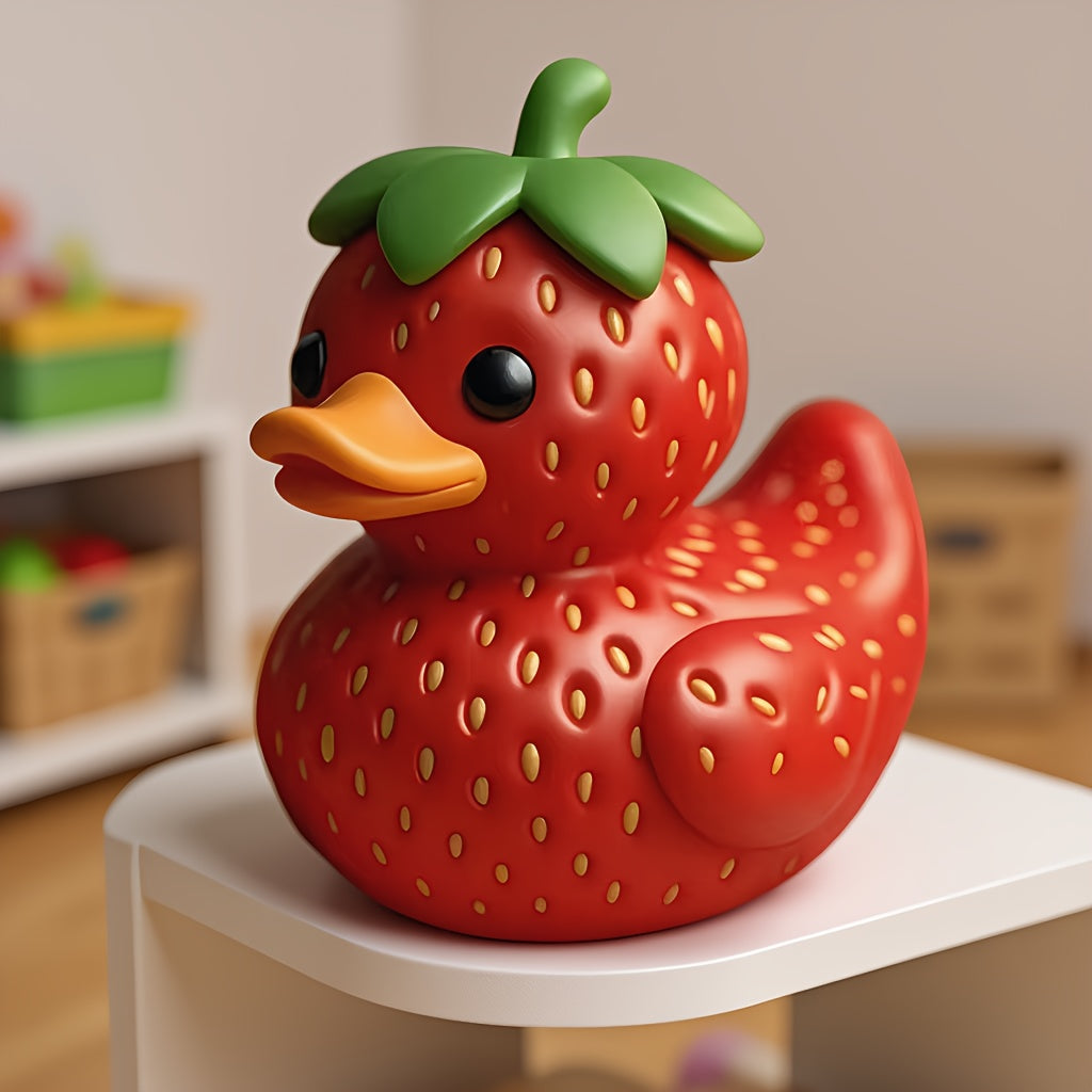 Tnessential Strawberry Banana Duck Decorative Statue 3D Decor