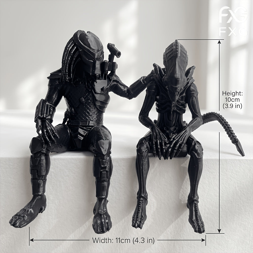 Tnessential Sci-fi Hunter Pair Figurine Ornament 3D Decor