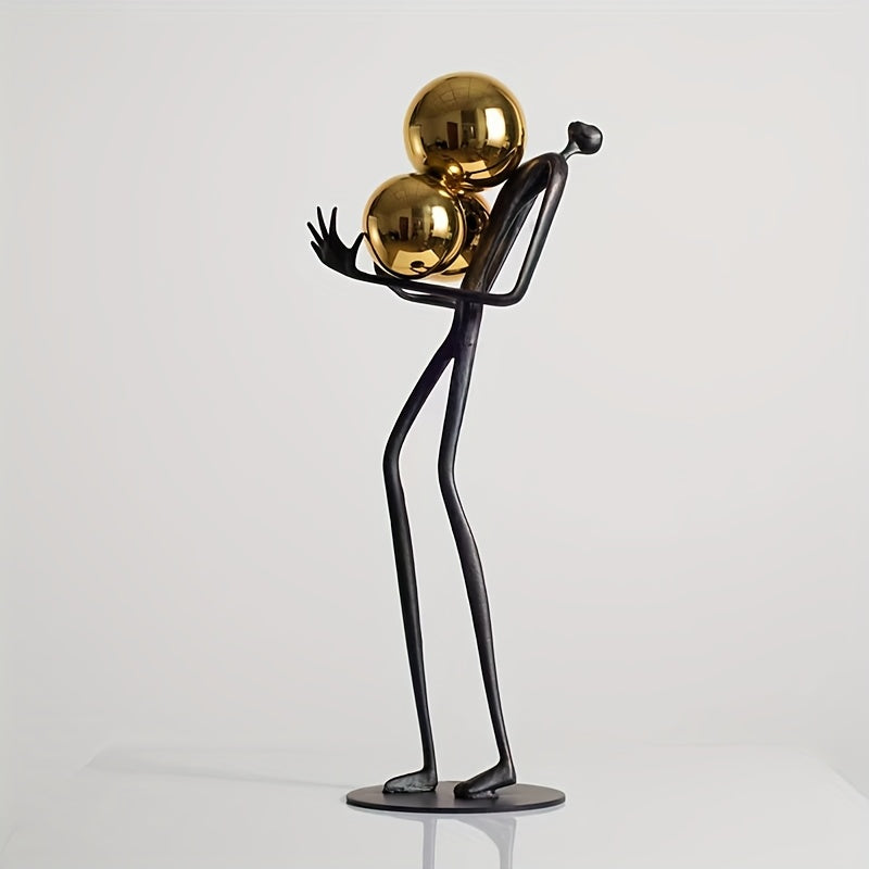 Tnessential Abstract Metal Hugging Sphere Figure Art Sculpture for 3D Decor