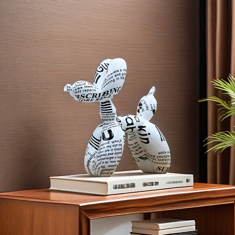 Tnessential An Adorable Vintage-style Balloon Dog Figurine 3D Decor