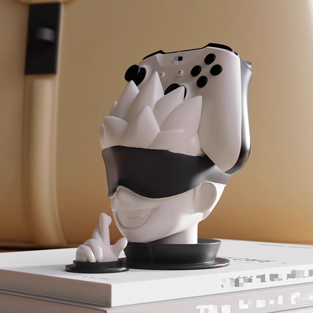 Tnessential U002fset Blindfolded Big Head Statue Game Controller Stand 3D Decor