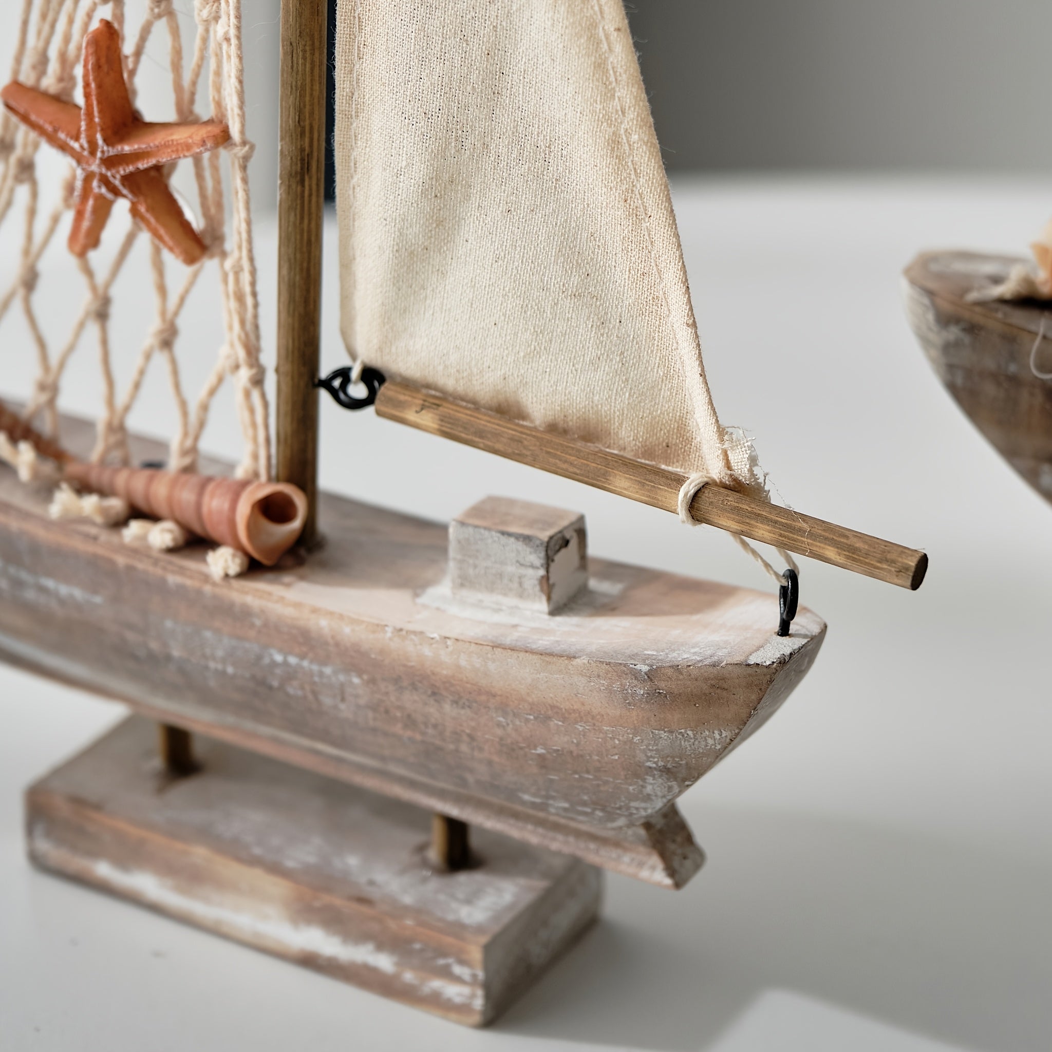 Tnessential Wooden Sailboat and Mediterranean Fishing Boat Model 3D Decor