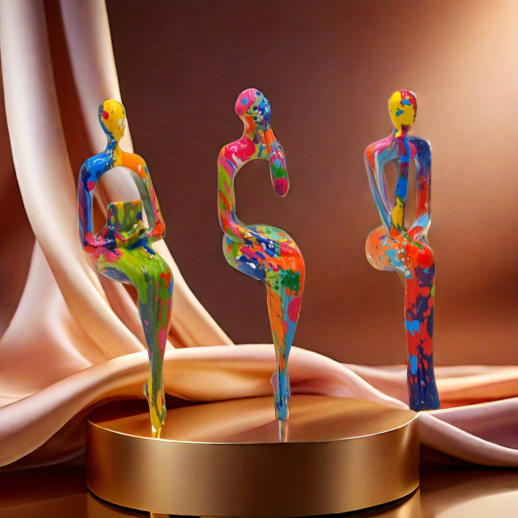 Tnessential Resin Three Kinds of Sitting Posture Combination Abstract 3D Decor