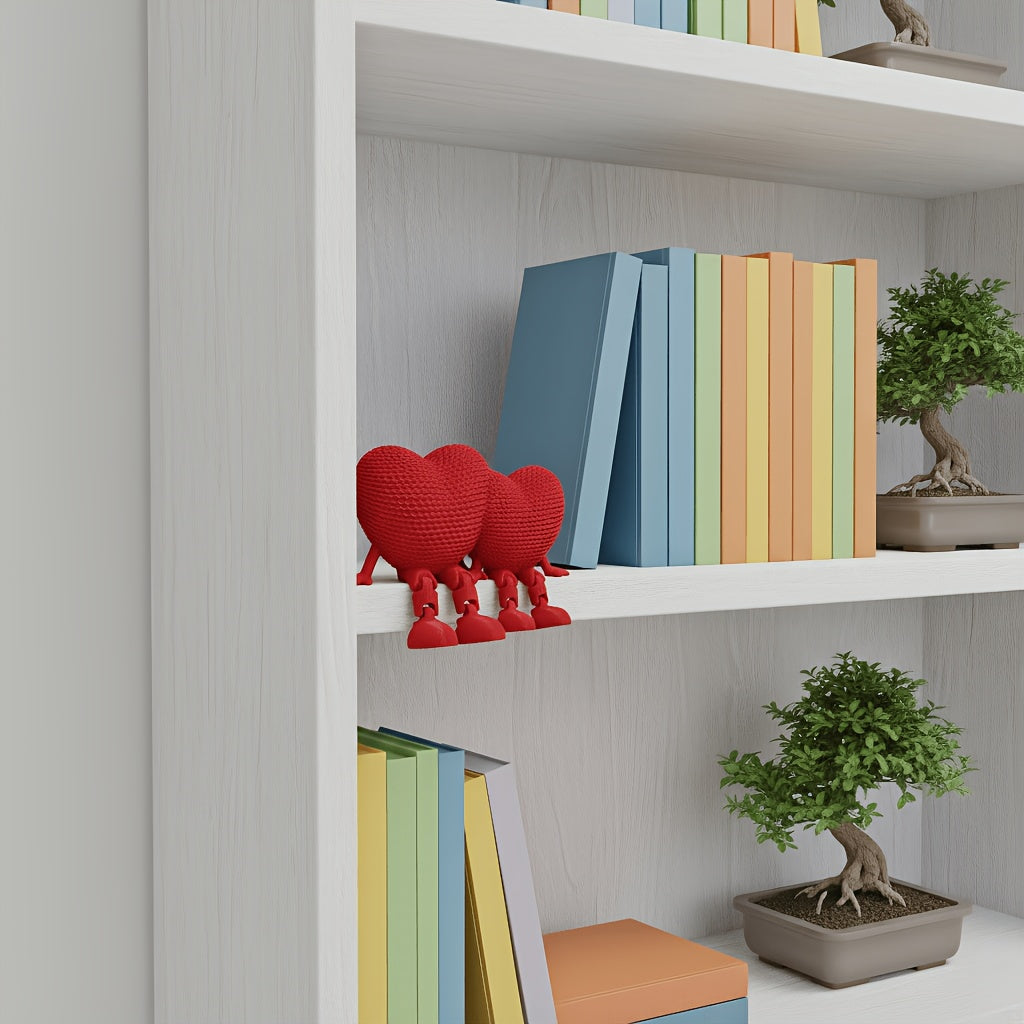 Tnessential | Red Couple's Knitted Heart Ornament Statue 3D Decor