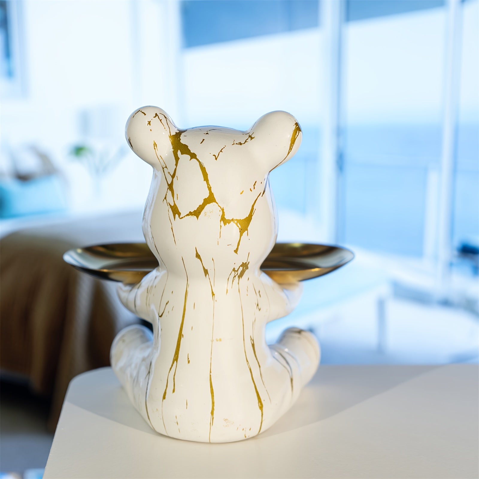 Tnessential Resin Bear Tray Statue 3D Decor