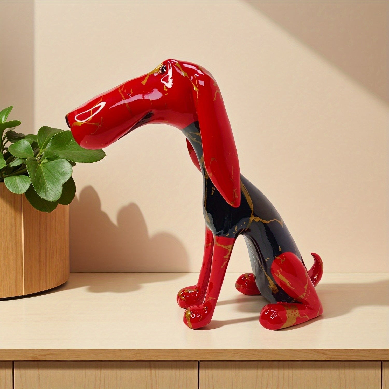 Tnessential Collectible Figurines 1PC Handmade Abstract Dog Sculpture 3D Decor