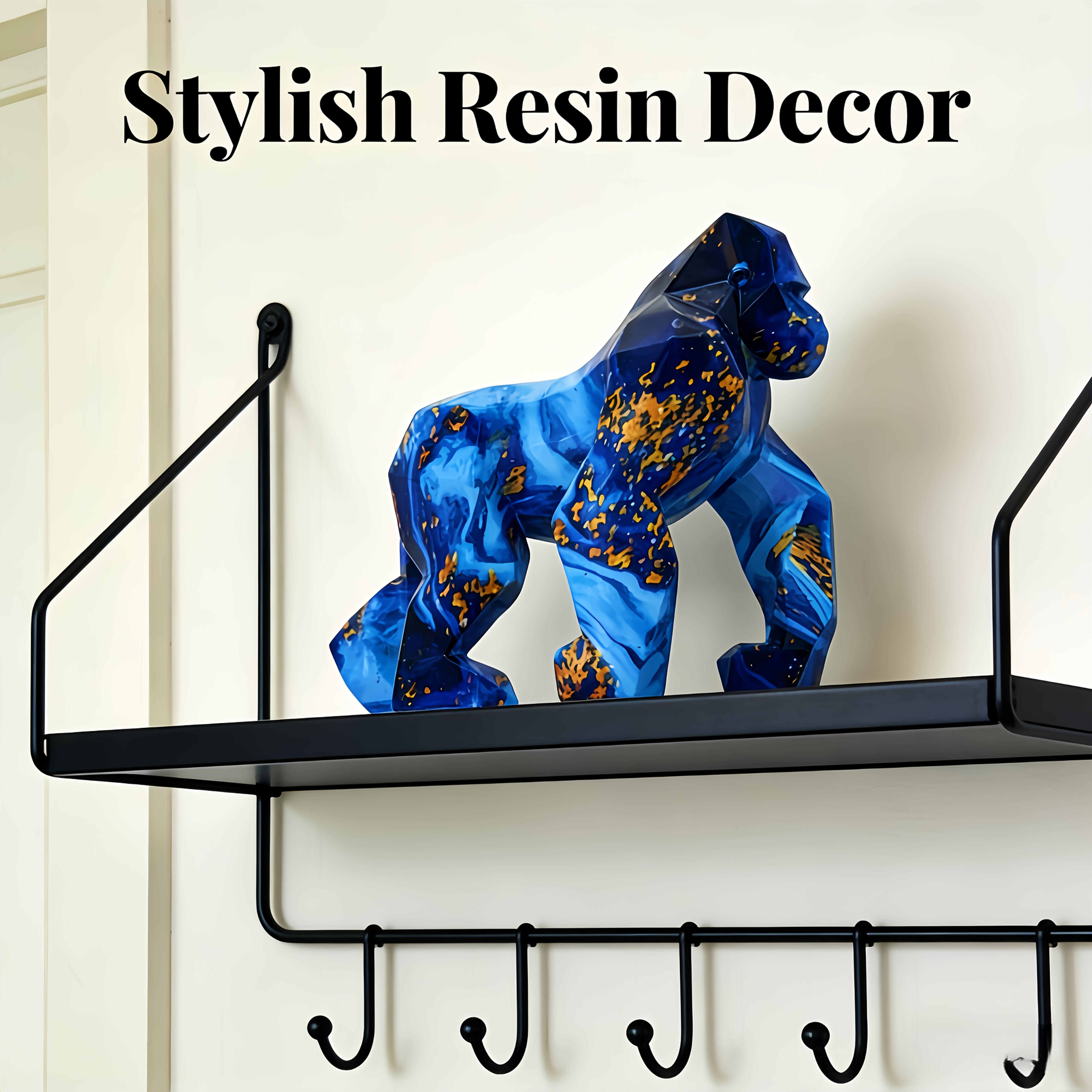 Tnessential Handmade Resin Gorilla Statue Sculpture 3D Decor