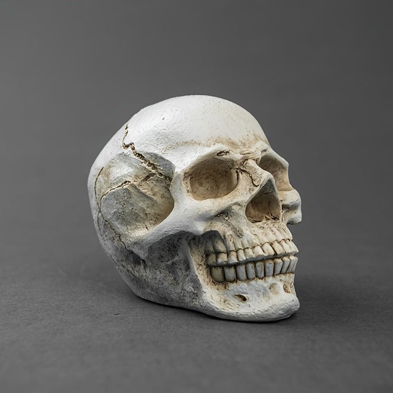Tnessential Halloween Gothic Skull Sculpture Hand-painted Resin Decor 3D Decor
