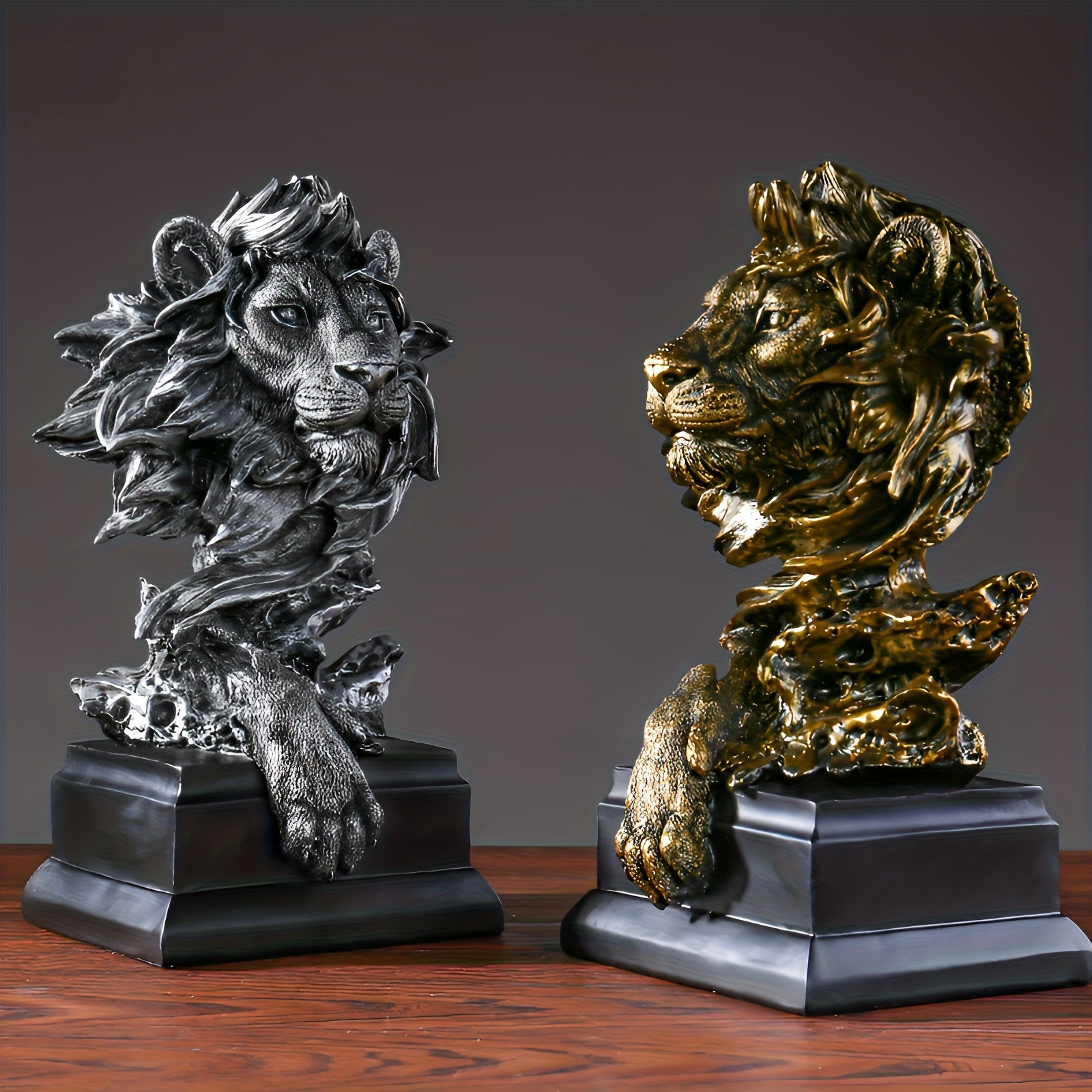 Tnessential Majestic Eagle Head Statue & Lion Head Statue 3D Decor