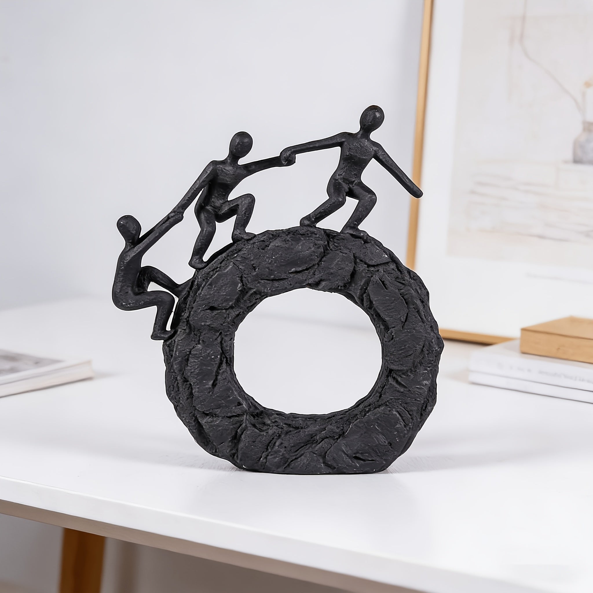 Tnessential Black Abstract Portrait Statue 3D Decor
