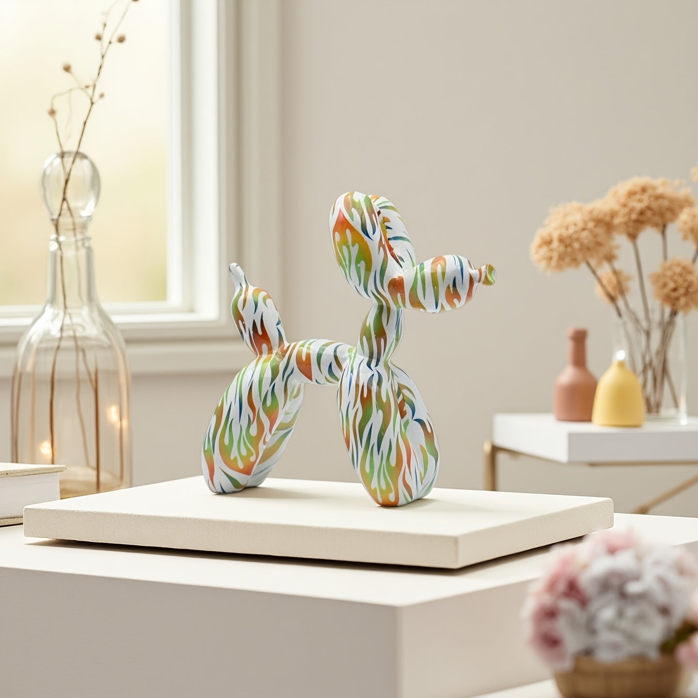 Tnessential Collectible Figurines Medium Size Colorful Flame 3D Decor