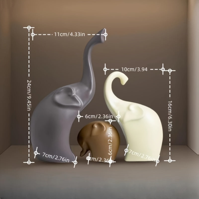 Tnessential Elephant Family Healing Ornaments 3D Decor