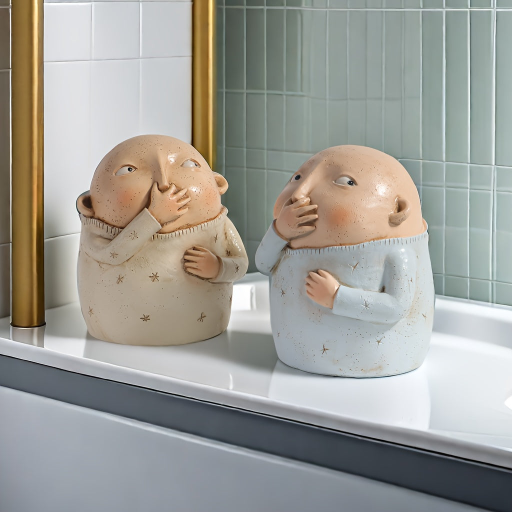 Tnessential Funny Pinching Nose Boy Statue 3D Decor