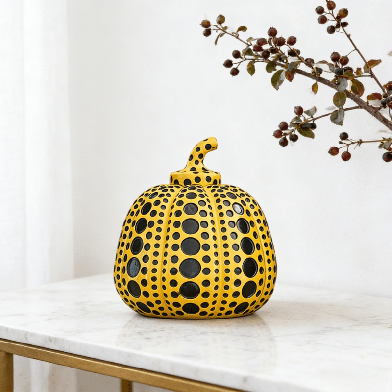 Tnessential Creative Geometric Polka Dot Art Pumpkin Ornament 3D Decor