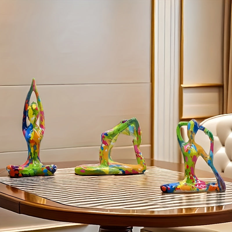 Tnessential Creative Water Transfer Printing Abstract Colorful Yoga 3D Decor